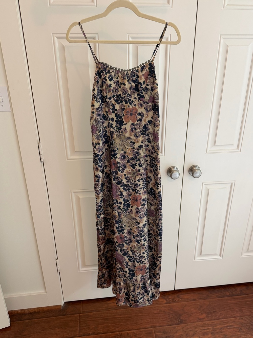 Reclaimed Vintage Floral Satin Slip Midi Dress | Spaghetti Strap Dress